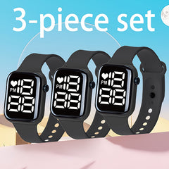 Boho Style Digital Watches Sporty Silicone Strap Plastic Case
