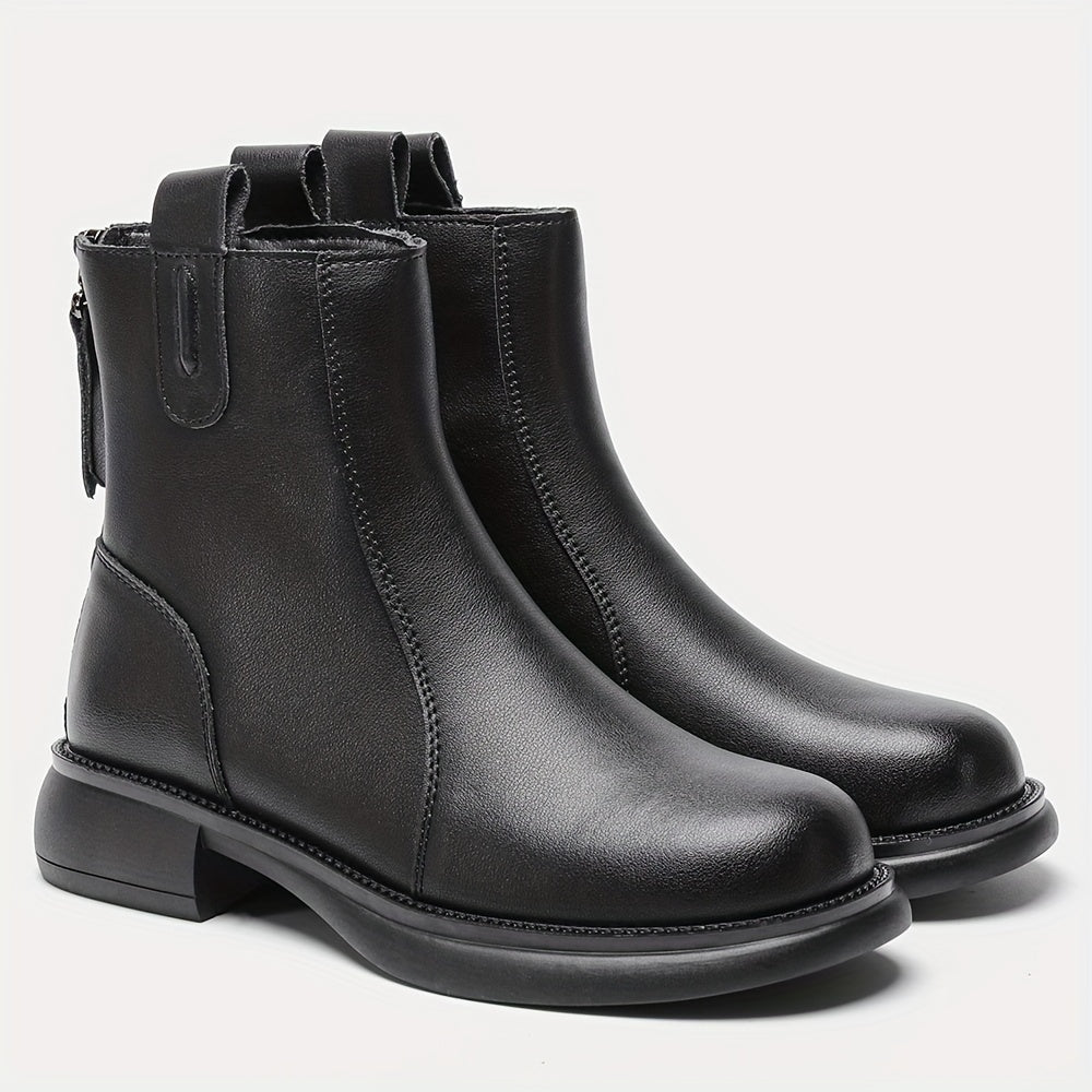 Women's Plush Lined Chunky Heel Boots