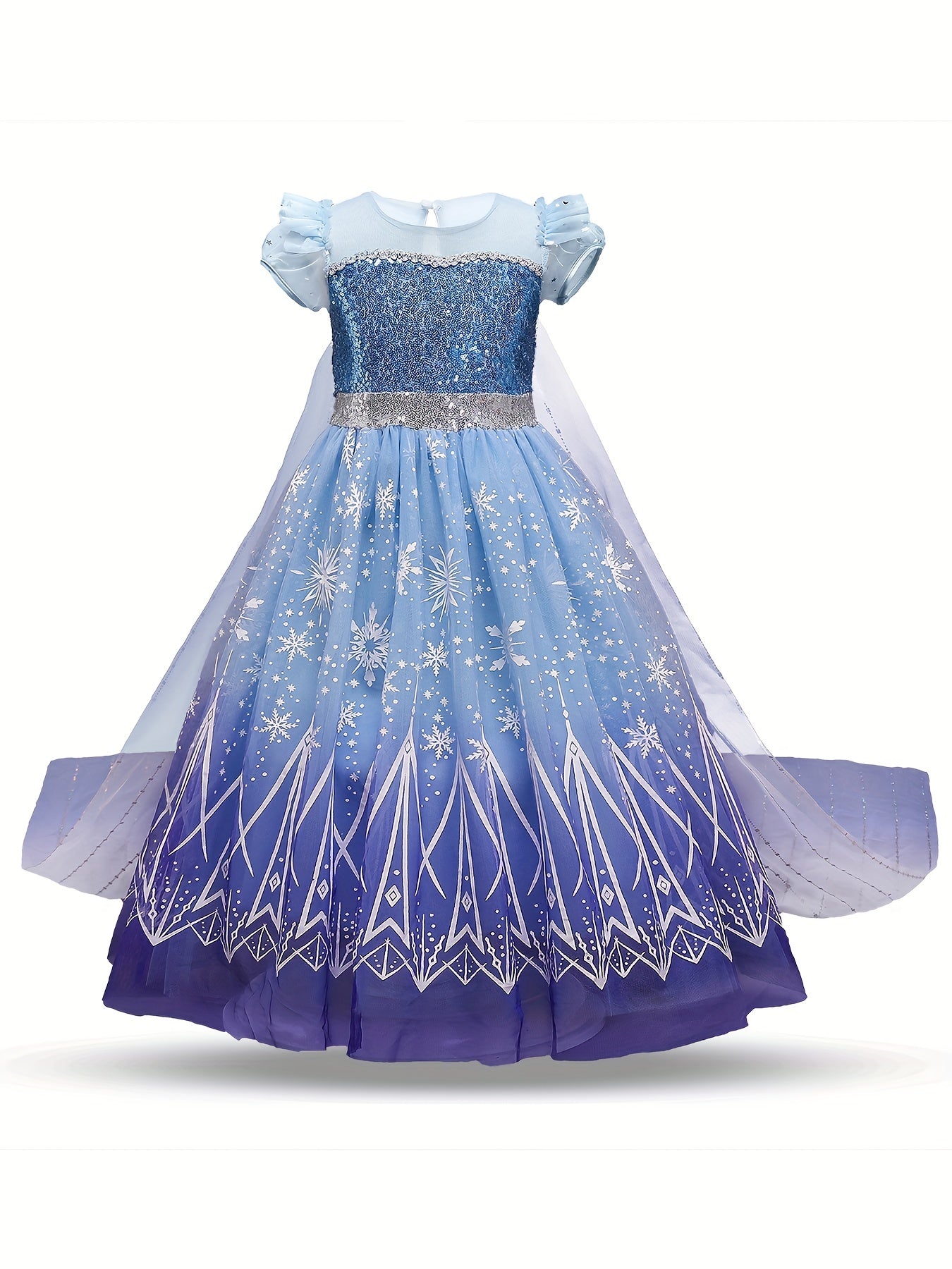 Anime Movie Cosplay Costume Snowflake Pattern Dress