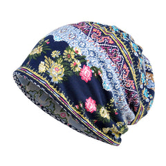 Retro Style Floral Printed Sun Hat Headwrap