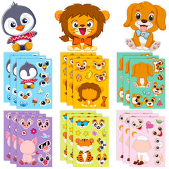 6pcs Animals Face Puzzle Stickers Educational Toys