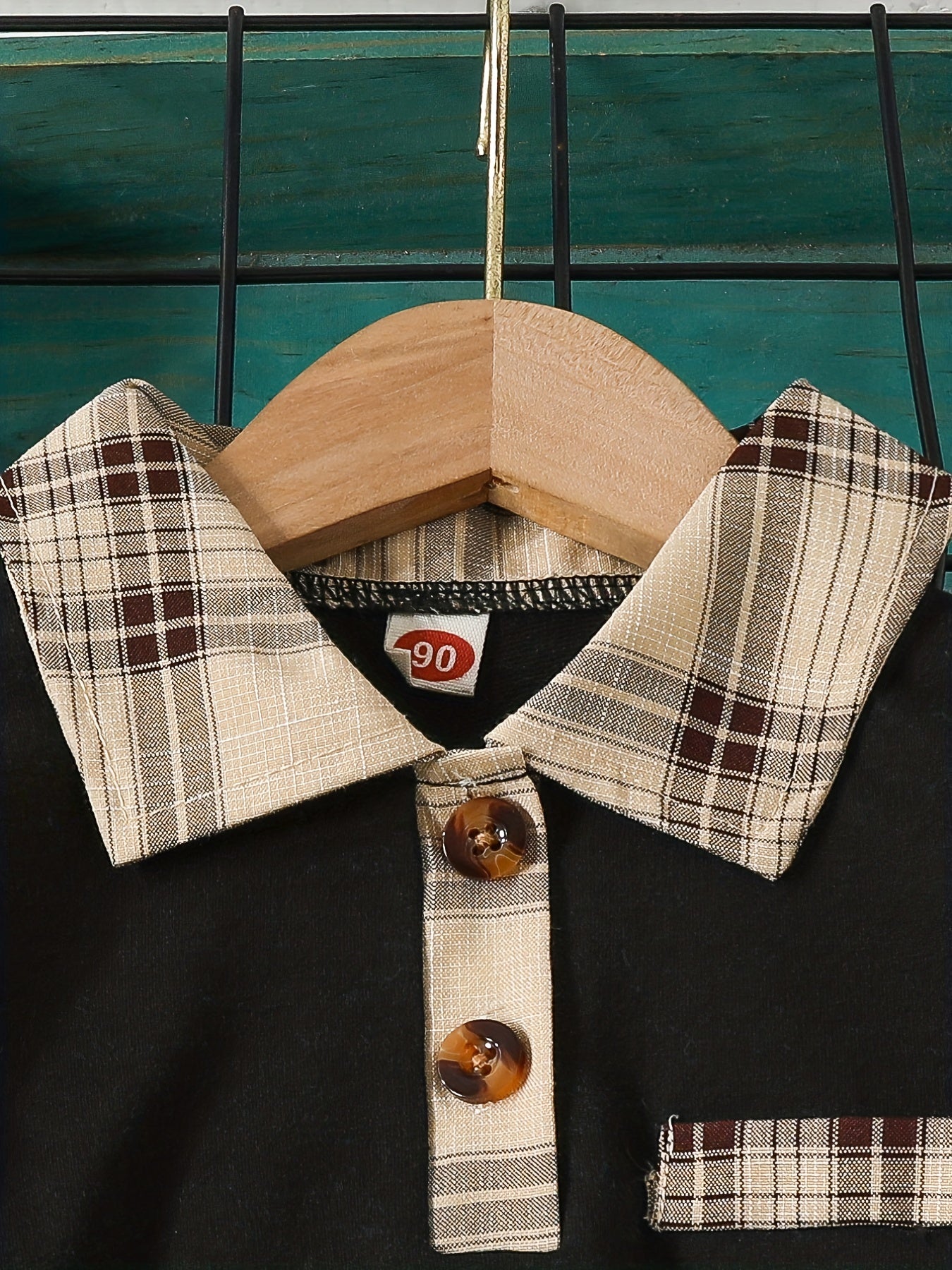 2pcs Boys Plaid Long Sleeve Sweatshirt&Sweatpants Sets Kids Clothes