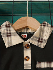 2pcs Boys Plaid Long Sleeve Sweatshirt&Sweatpants Sets Kids Clothes