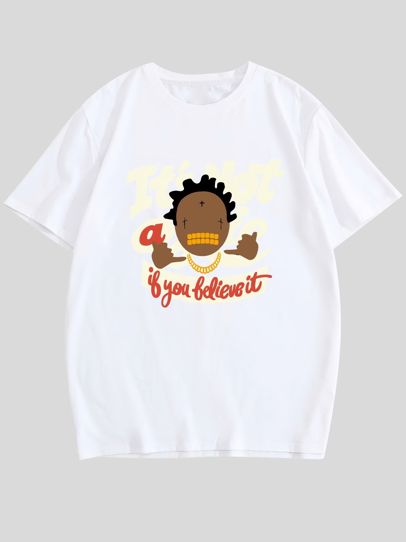 Men's Hip-Hop Graphic Tee Casual Stretch Tee