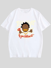 Men's Hip-Hop Graphic Tee Casual Stretch Tee