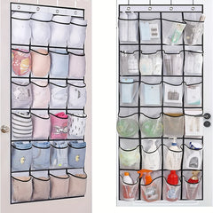 Over The Door Shoe Rack with 28 Large Mesh Pockets Organizer