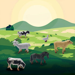 12 Colorful PVC Farm Animal Models - Variety Farm Animal Figures