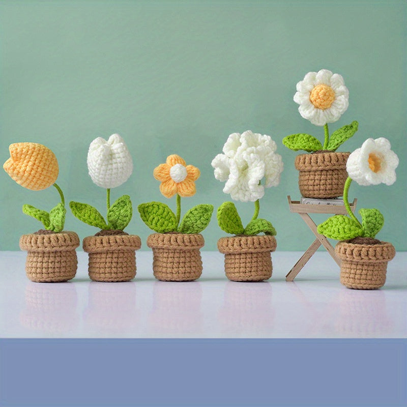 DIY Crochet Material Pack Braided Potted Ornaments Crochet Wool Ball Fabric