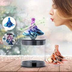 Vibrant Wind Powered Spinning Desk Ornament - Golden/Purple