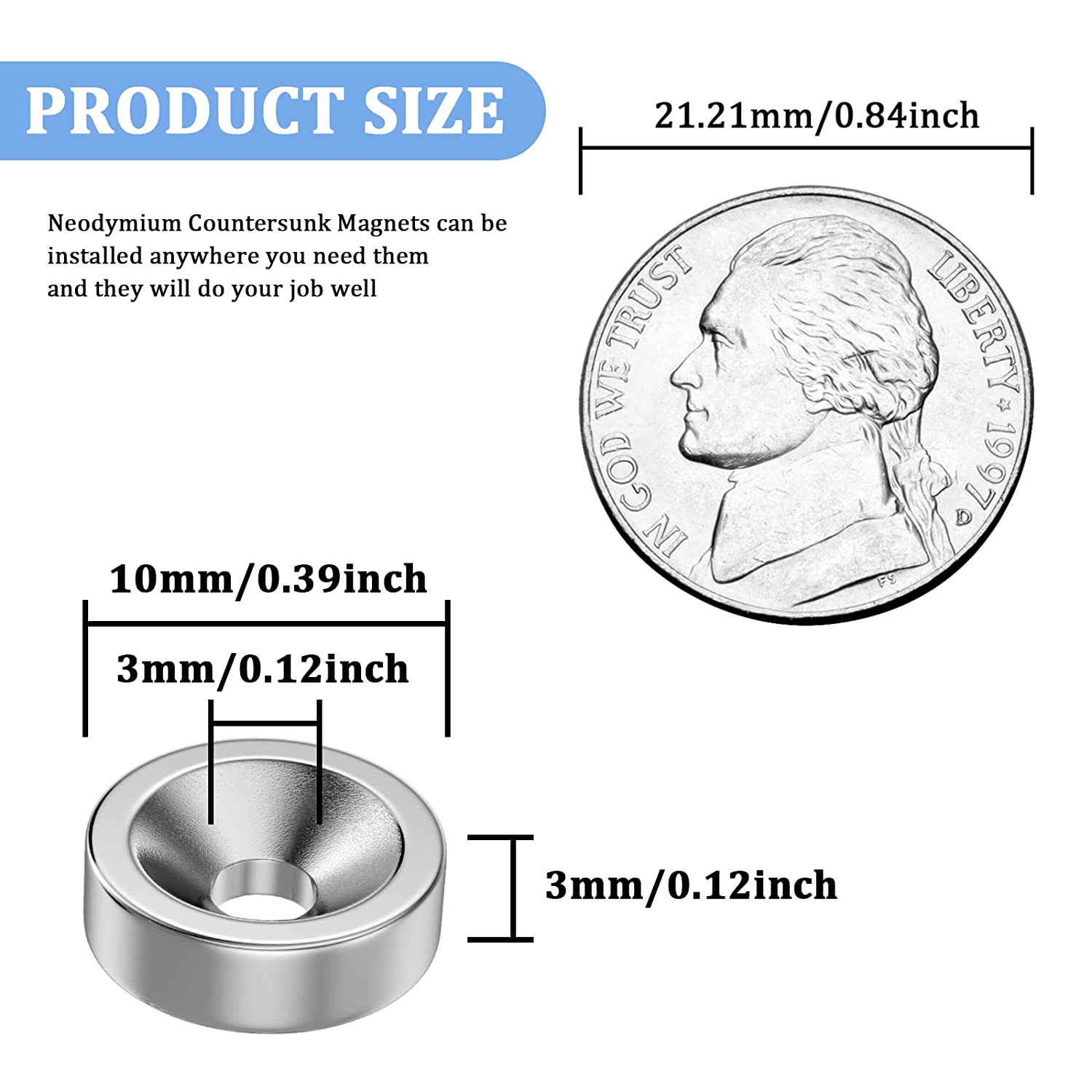 20pc Neodymium Disc Magnets for Science & Office Use