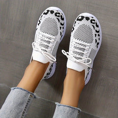 Leopard Pattern Breathable Running Shoes for Women