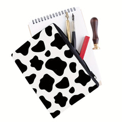 Cow Print Travel Makeup Bag for Women with Zipper