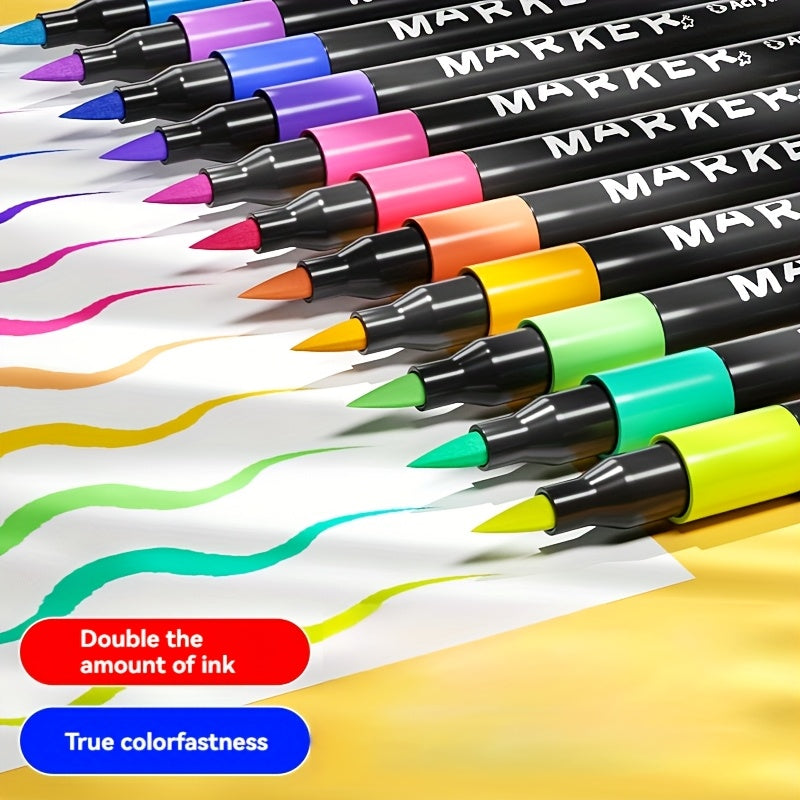 12 Acrylic Markers Non Bleeding Waterproof Doodle Pens for Canvas Wood Glass Fab