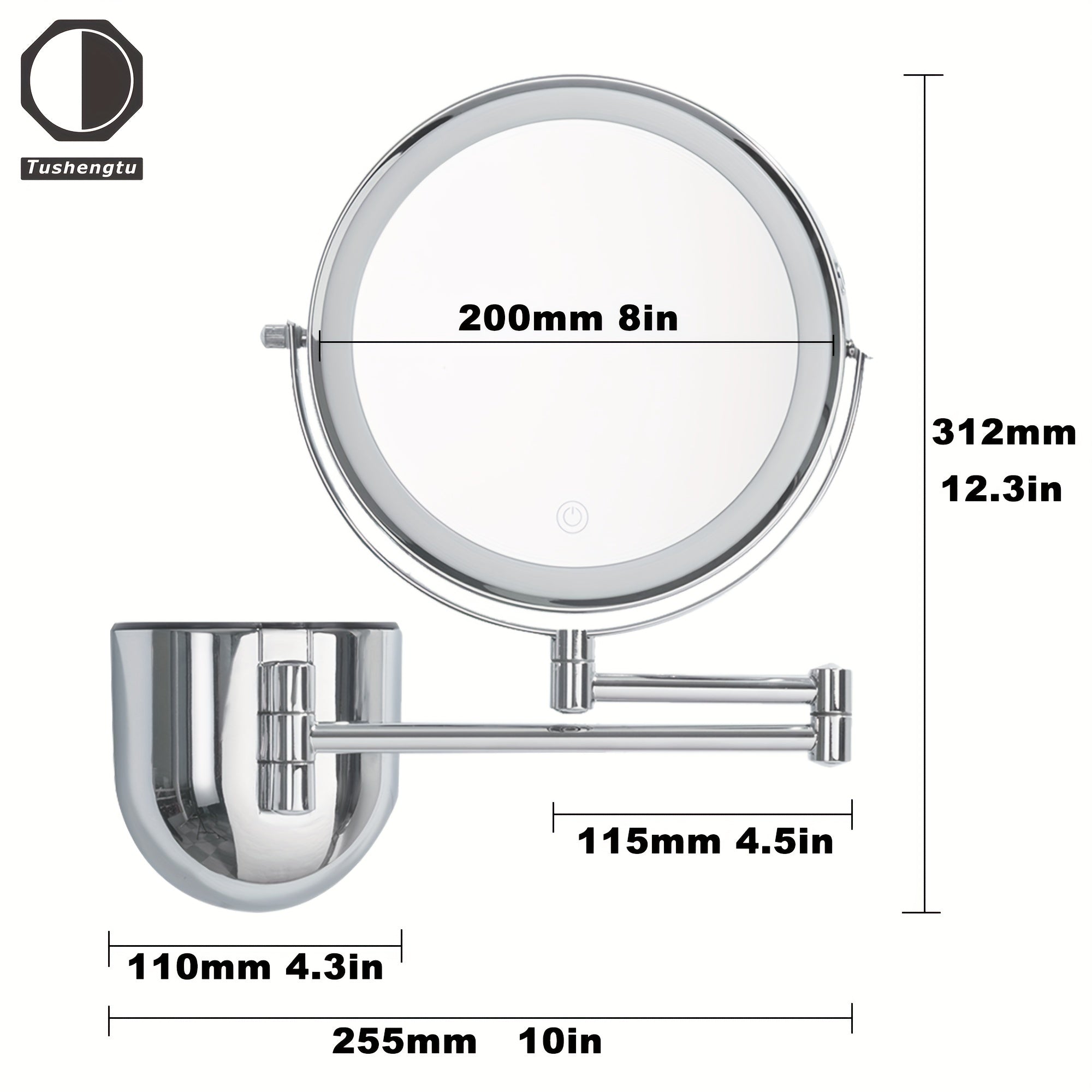 Wall Mounted Makeup Vanity Mirror with Lights 10X Magnifying Mirror
