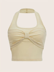 Sexy Twist Front Halter Neck Top Sleeveless Slim Top