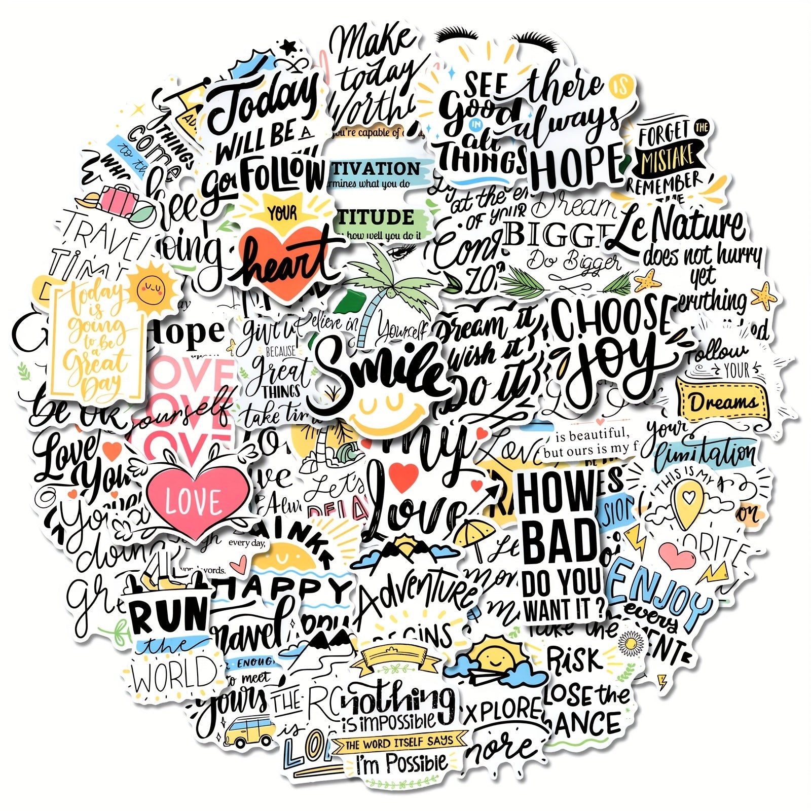 50pcs Inspirational Scrapbook Stickers Motivational Class Stickers