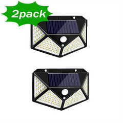 Solar Outdoor LED Wall Light 100 Lamp Beads Human Body Sensing IP65 Waterproof