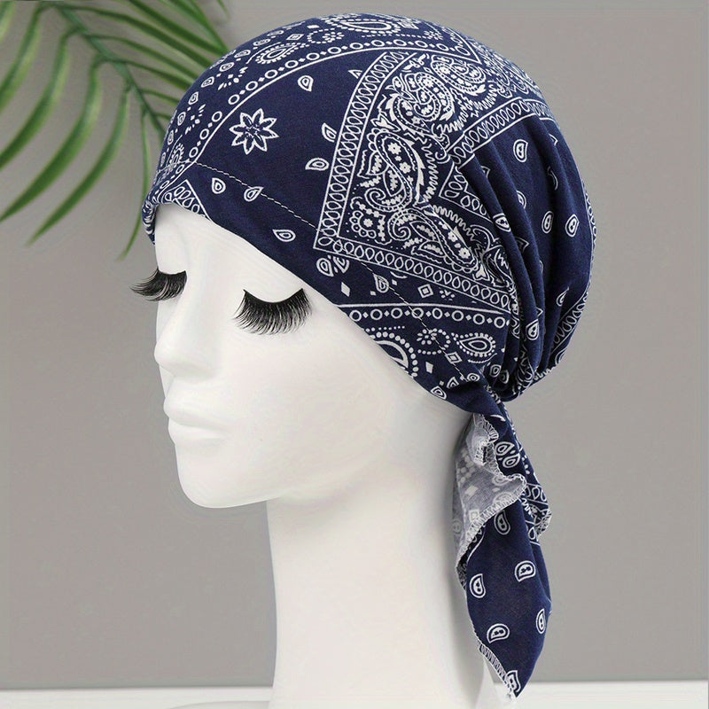 Paisley Print Head Wrap Turban Elastic Bandana Unisex Headscarf