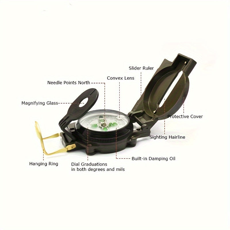 Aluminium Alloy Foldable Compass with Luminous Design