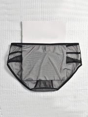 3 Pack Sexy Plus Size Lace Mesh Low Rise Briefs Set