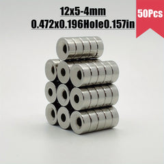 120pcs 12x5 Hole 4mm Strong Magnet With Holes