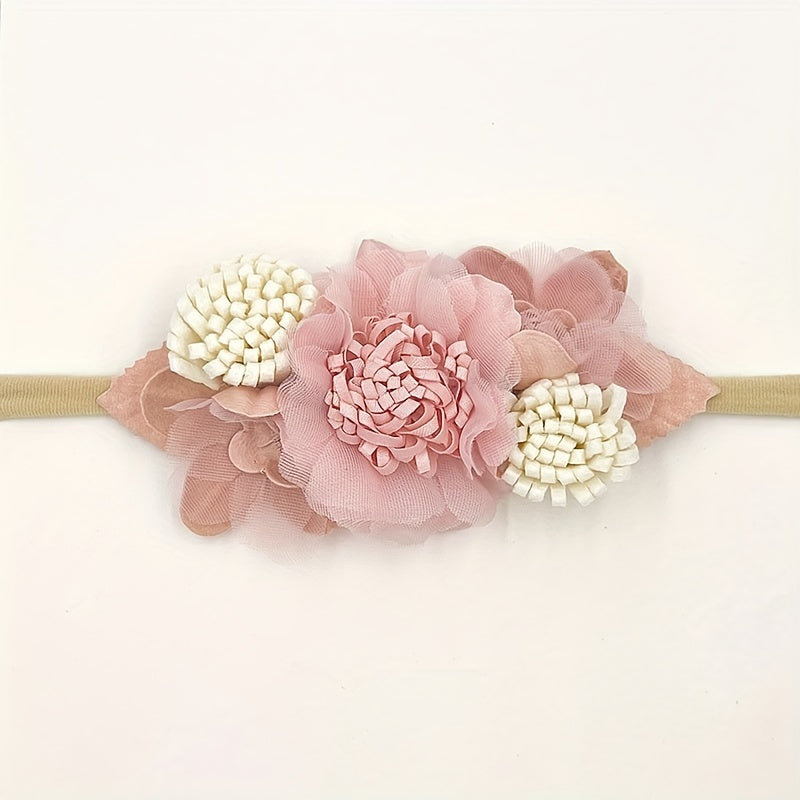 3 Piece Flower Hair Band Set for Baby Girls - Choose Your Style