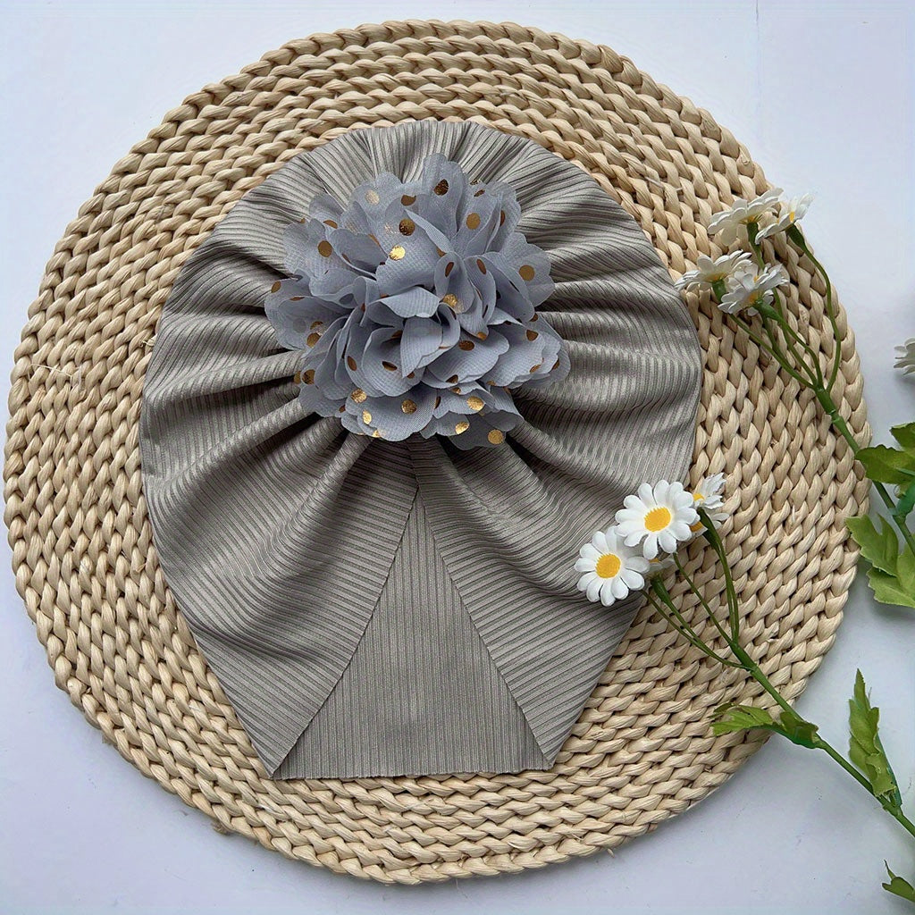 Soft Elastic Strip Flower Baby Hat for Girl