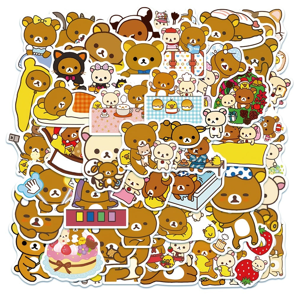 50pcs Cartoon Bear Waterproof Stickers For Adults