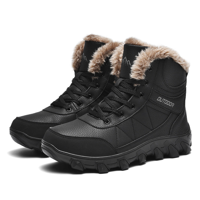 Men's Waterproof Warm Fleece Snow Boots Hiking Boots