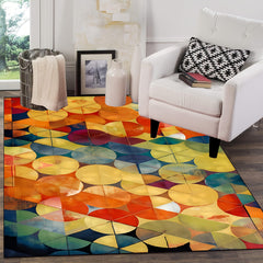 Colorful Christmas Area Rug Plaid Festive Print Holiday Rug Washable