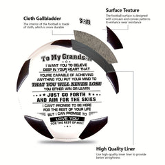 Soccer Ball Football To My Grandson Size 5 Perfect For Outdoor & Indoor Match
