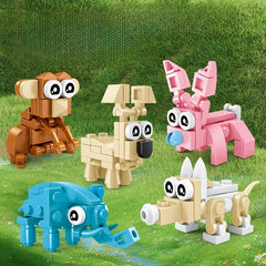 Animal Building Block Sets, Interchangeable Parts, 3-in-1 Shapes, DIY Toys