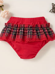 Baby Girl's Bow Plaid Training Pants