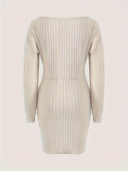 Women's Solid One Shoulder Knit Dress