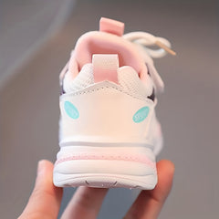 Girls' Striped Mesh Running Shoes - Lace Up - Ages 1-6