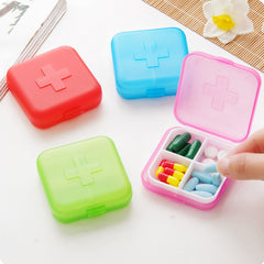 4 Compartment Travel Pill Box Portable Storage Case Medicine Organizer
