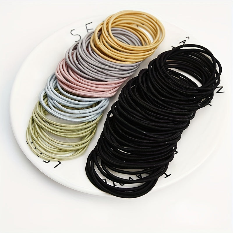 100pcs Girls Hair Tie Stretch Rubber Bands Hair Rope Hair Bands Hair Accessories