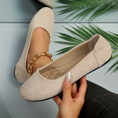 Women's Solid Ballet Shoes Slip On Low Flat Casual Light Shoes