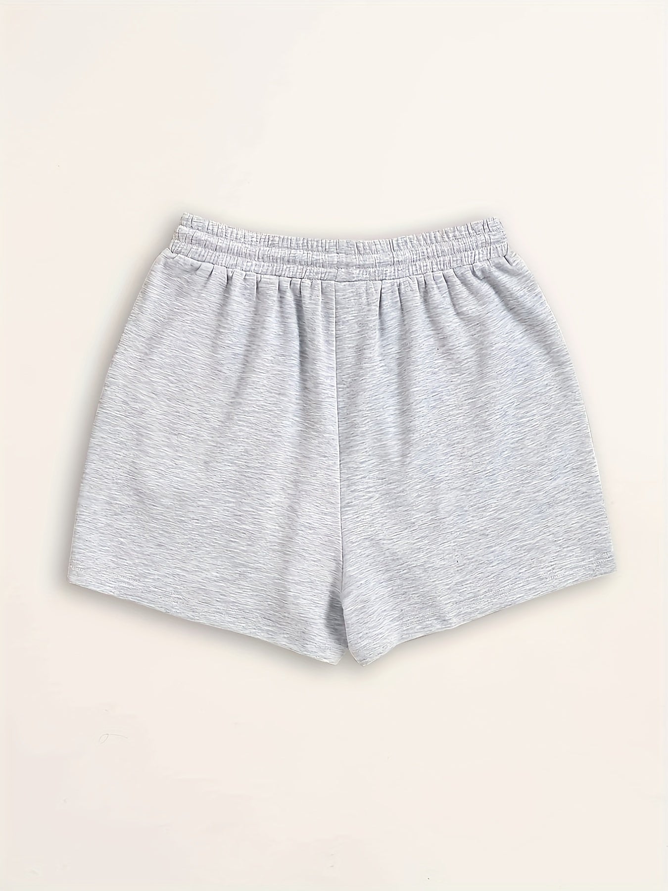 Letter & Flower Print Elastic Waist Summer Shorts