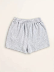 Letter & Flower Print Elastic Waist Summer Shorts