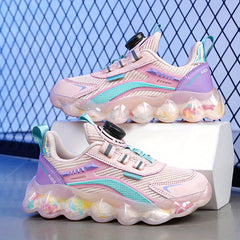 Boys Casual Mixed Sneakers Rotating Button Lightweight Anti Slip Sneakers