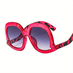 Oversized Round Frame Sunglasses Gradient Lens UV400