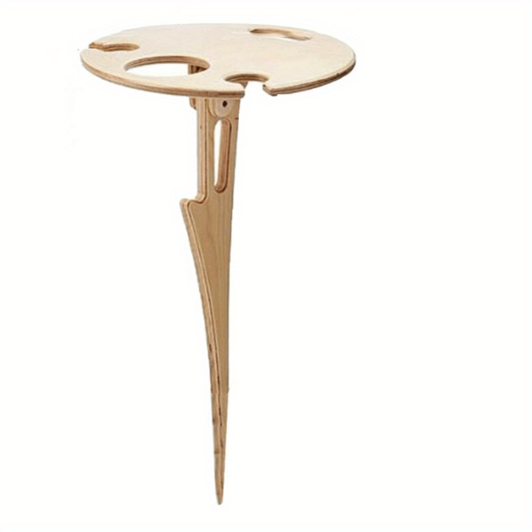 Portable Wine Table w/ Bottle Holders for Sand & Grass