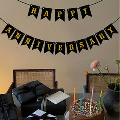 Anniversary Banner Monogram Fishtail Colorful Flag Pull Flower Party Supplies
