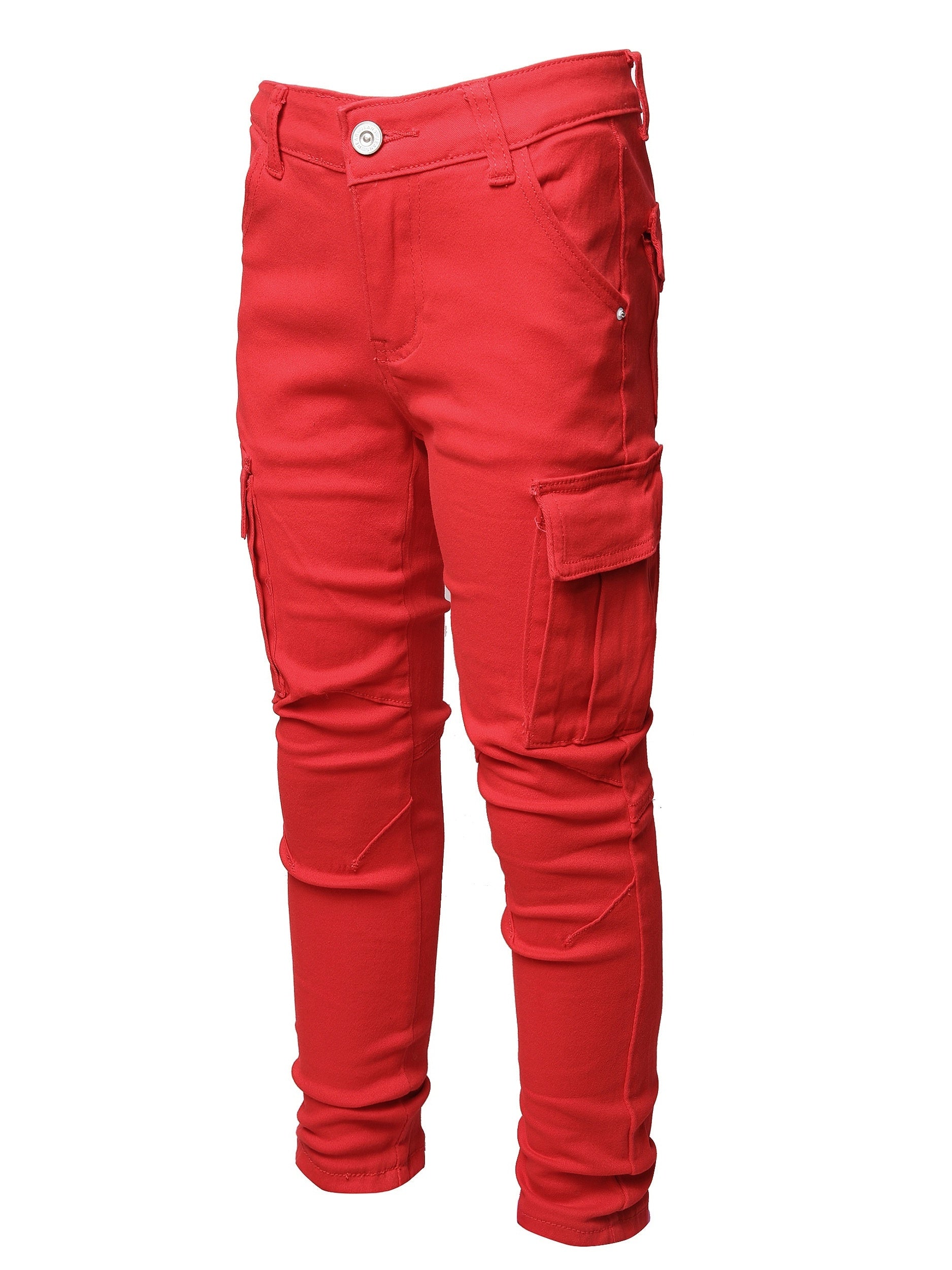 Boys Teen Casual Plain Pocket Side Jeans Pants Spring Autumn