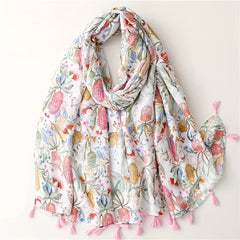 Fringed Scarf Long Sunscreen Thin Shawl Casual Beach Towel