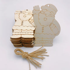 10pcs Santa Claus DIY Wood Chips Christmas Decoration