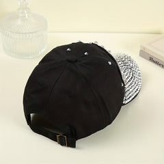 LOVE Rhinestone Decor Baseball Cap Sun Hats Adjustable Golf Dad Hats For Women