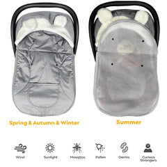 2 in 1 Baby Car Seat Cover Universal Fit Mesh Cover & Window