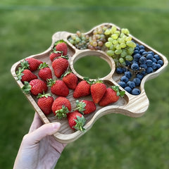 Wooden Foldable Table with Holder 2 in 1 for Camping and Garden Party